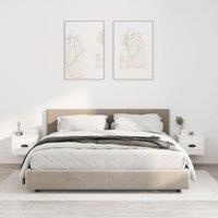 Berkfield Home Wall-mounted Bedside Cabinets 2 pcs High Gloss White 41.5x36x28cm | Size: 41.5x36x28 cm