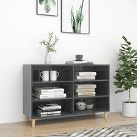 Berkfield Home Sideboard High Gloss Grey 103.5x35x70 cm Engineered Wood