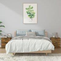 Berkfield Home Bedside Cabinets 2 pcs Smoked Oak Engineered Wood in Brown