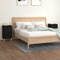 Berkfield Home Bedside Cabinets 2 pcs Black 40x35x70 cm Engineered Wood | Size: 40 x 35 x 70 cm