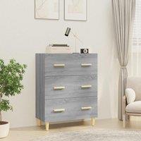 Berkfield Home Sideboard Grey Sonoma 70x34x90 cm Engineered Wood | Size: 70 x 34 x 90 cm