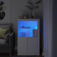 Berkfield Home Side Cabinet with LED Lights White Engineered Wood