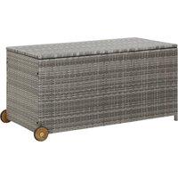Berkfield Home Garden Storage Box Light Grey 120x65x61 cm Poly Rattan | Size: 120 x 65 x 61 cm