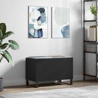 Berkfield Home Record Cabinet Black 74.5x38x48 cm Engineered Wood