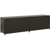 Berkfield Home Garden Storage Box Poly Rattan 200x50x60 cm Brown | Size: 200 x 50 x 60 cm