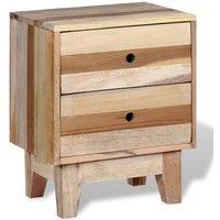 Berkfield Home Bedside Cabinet Solid Reclaimed Wood in Beige