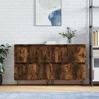 Berkfield Home Sideboards 2 pcs Smoked Oak Engineered Wood in Brown