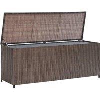 Berkfield Home Garden Storage Box Brown 120x50x60 cm Poly Rattan | Size: 120 x 50 x 60 cm