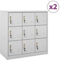 Berkfield Home Locker Cabinets 2 pcs Light Grey 90x45x92.5 cm Steel