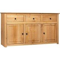 Berkfield Home Sideboard 135x40x80 cm Solid Pinewood Panama Range in Brown | Size: 135 x 40 x 80 cm