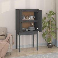 Berkfield Home Highboard Grey 60x40x120 cm Solid Wood Pine | Size: 60 x 40 x 120 cm