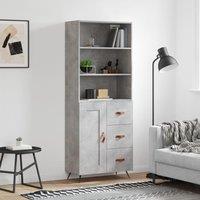 Berkfield Home Highboard Concrete Grey 69.5x34x180 cm Engineered Wood