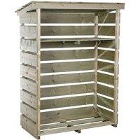 Charles Bentley Wooden Garden Small Log Store Heavy Duty Firewood Storage in Natural