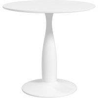 HOMCOM Round Dining Table, Modern Kitchen Table with Steel Base in White