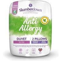 Slumberdown Anti Allergy 10.5 Tog All Year Round Duvet With 2 Pillows in White | Size: Super King