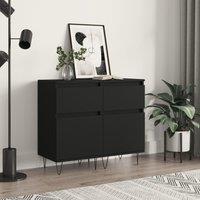 Berkfield Home Sideboards 2 pcs Black 40x35x70 cm Engineered Wood | Size: 40 x 35 x 70 cm