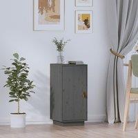 Berkfield Home Sideboard Grey 34x40x75 cm Solid Wood Pine | Size: 34 x 40 x 75 cm
