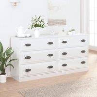 Berkfield Home Sideboards 2 pcs High Gloss White Engineered Wood