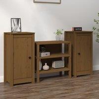 Berkfield Home Sideboards 2 pcs Honey Brown 40x35x80 cm Solid Wood Pine | Size: 40 x 35 x 80 cm