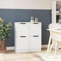 Berkfield Home Sideboards 2 pcs White 30x30x70 cm Engineered Wood | Size: 30 x 30 x 70 cm