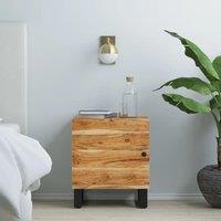 Berkfield Home Bedside Cabinet 40x33x46 cm Solid Wood Acacia in Black | Size: 40 x 33 x 46 cm
