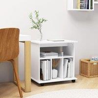 Berkfield Home Rolling Cabinet White 60x45x60 cm Engineered Wood | Size: 60 x 45 x 60 cm
