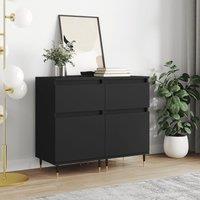 Berkfield Home Sideboards 2 pcs Black 40x35x70 cm Engineered Wood | Size: 40 x 35 x 70 cm