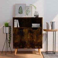 Berkfield Home Sideboard Smoked Oak 60x30x72 cm Engineered Wood in Brown | Size: 60 x 30 x 72 cm