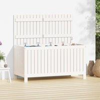 Berkfield Home Garden Storage Box White 121x55x64 cm Solid Wood Pine | Size: 121 x 55 x 64 cm