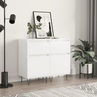Berkfield Home Sideboards 2 pcs High Gloss White 40x35x70 cm Engineered Wood | Size: 40 x 35 x 70 cm
