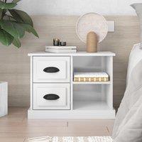 Berkfield Home Bedside Cabinet High Gloss White 60x35.5x45 cm