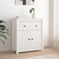 Berkfield Home Sideboard White 70x35x80 cm Solid Wood Pine | Size: 70 x 35 x 80 cm