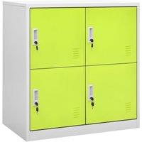 Berkfield Home Locker Cabinet Light Grey & Green 90x45x92.5 cm Steel