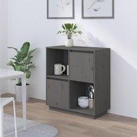 Berkfield Home Sideboard Grey 74x35x80 cm Solid Wood Pine | Size: 74 x 35 x 80 cm