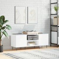 Berkfield Home Record Cabinet White 121x38x48 cm Engineered Wood | Size: 121 x 38 x 48 cm