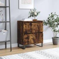 Berkfield Home Sideboard Smoked Oak 60x35x70 cm Engineered Wood in Brown | Size: 60 x 35 x 70 cm