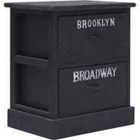 Berkfield Home Nightstand Black 38x28x45 cm Paulownia Wood | Size: 38 x 28 x 45 cm
