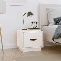 Berkfield Home Bedside Cabinet White 40x34x35 cm Solid Wood Pine | Size: 40 x 34 x 35 cm