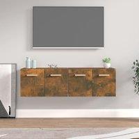 Berkfield Home Wall Cabinets 2 pcs Smoked Oak 60x36.5x35 cm Engineered Wood in Brown