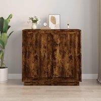 Berkfield Home Sideboard Smoked Oak 80x34x75 cm Engineered Wood in Brown | Size: 80 x 34 x 75 cm