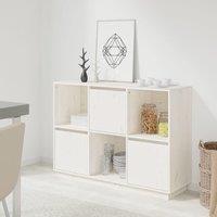 Berkfield Home Sideboard White 110.5x35x80 cm Solid Wood Pine