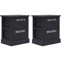 Berkfield Home Nightstands 2 pcs Black 38x28x45 cm Paulownia Wood | Size: 38 x 28 x 45 cm