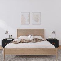 Berkfield Home Bedside Cabinets 2 pcs Black 40x34x35 cm Solid Wood Pine | Size: 40 x 34 x 35 cm