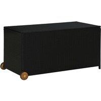 Berkfield Home Garden Storage Box Black 120x65x61 cm Poly Rattan | Size: 120 x 65 x 61 cm