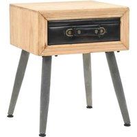 Berkfield Home Bedside Table Solid Fir Wood 43x38x50 cm in Brown | Size: 43 x 38 x 50 cm