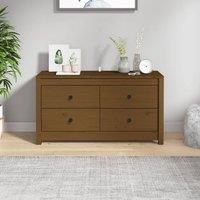 Berkfield Home Side Cabinet Honey Brown 100x40x54 cm Solid Wood Pine | Size: 100 x 40 x 54 cm