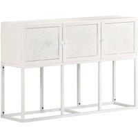 Berkfield Home Sideboard 115x30x76 cm Solid Mango Wood in White | Size: 115 x 30 x 76 cm