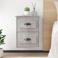Berkfield Home Wall-mounted Bedside Cabinet Concrete Grey 41.5x36x53cm | Size: 41.5x36x53 cm
