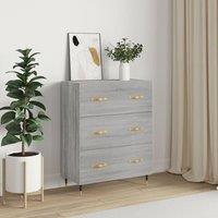 Berkfield Home Sideboard Grey Sonoma 69.5x34x90 cm Engineered Wood