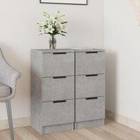 Berkfield Home Sideboards 2 pcs Concrete Grey 30x30x70 cm Engineered Wood | Size: 30 x 30 x 70 cm
